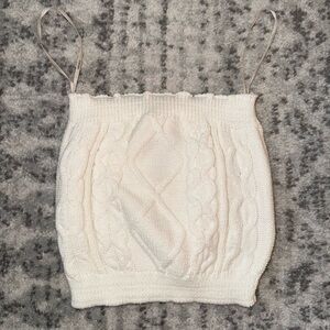 Forever 21 Cream Knit Tube Top